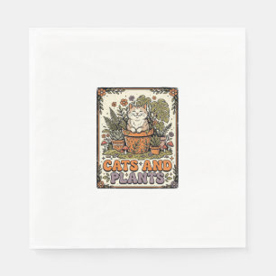 Katten En Planten Kat Planten Cottagecore Vintage Servet