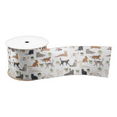 Katten en Planten Satijnen Lint (Spoel)