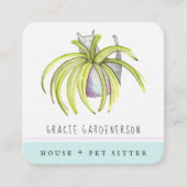 Katten en Planten Sitter Square Visitekaartje (Voorkant)