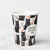 Katten en pompoen aangepaste Halloween papieren be Bekers (Achterkant)