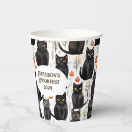 Katten en pompoen aangepaste Halloween papieren be Bekers