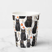 Katten en pompoen aangepaste Halloween papieren be Papieren Bekers (Links)