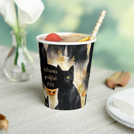 Katten en pompoen aangepaste Halloween papieren be Papieren Bekers