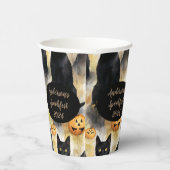 Katten en pompoen aangepaste Halloween papieren be Papieren Bekers (Rechts)