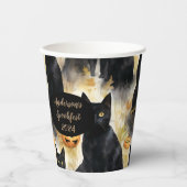 Katten en pompoen aangepaste Halloween papieren be Papieren Bekers (Voorkant)