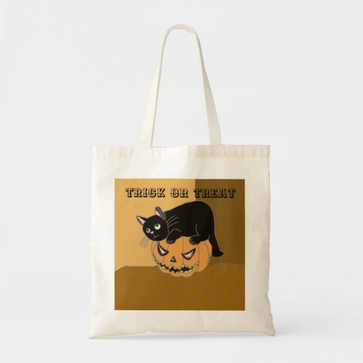 Katten- en pompoen-Halloween Tote Bag (Voorkant)