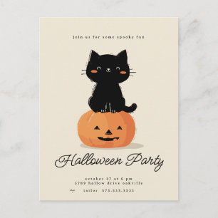 Katten- en Pompoen-Halloweenfeest Feestdagenkaart
