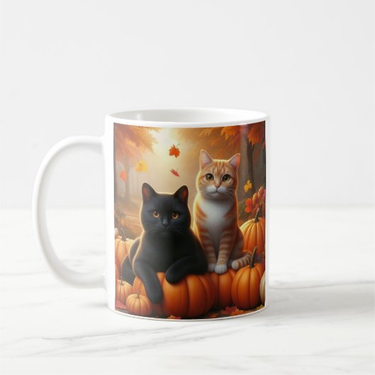 Katten en pompoenen mok (Links)