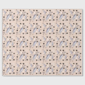 Katten En Pootjes Waterverf Patroon Cadeaupapier (Vlak)