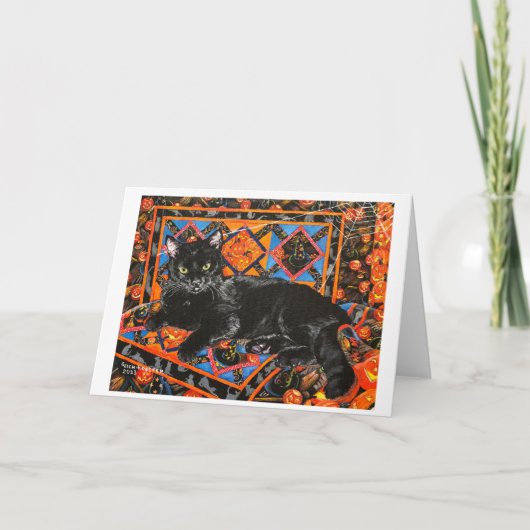 Katten en Quilts-Kiki Gevouwen Dank u Kaart (Voorkant)