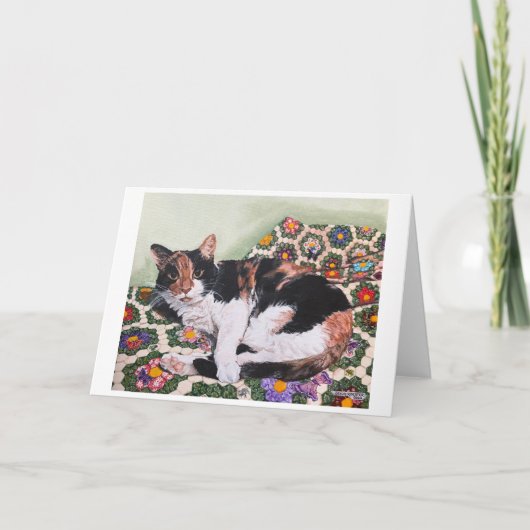 Katten en Quilts-Zoey Bedankkaart (Voorkant)