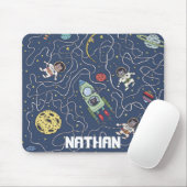 Katten en raketten in de ruimte Gepersonaliseerde  Muismat (Met muis)