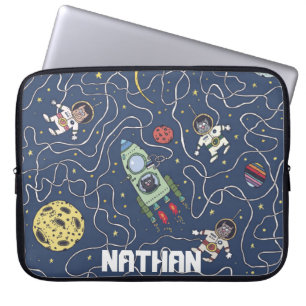 Katten en raketten in de ruimte, speciaal aangepas laptop sleeve