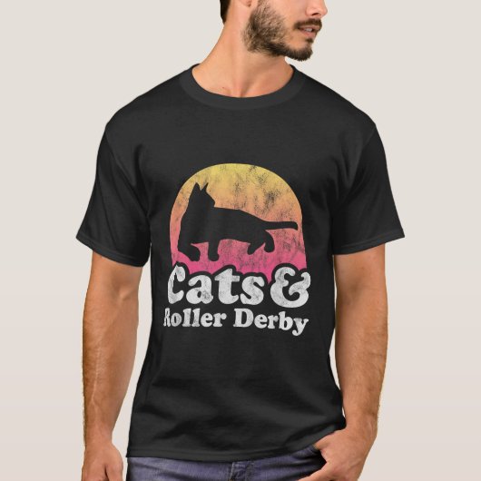 Katten en roller derby Mannen of vrouwen kat T-shirt (Voorkant)