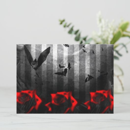 Katten en Rozen Gothic Kaart (Staand voorkant)