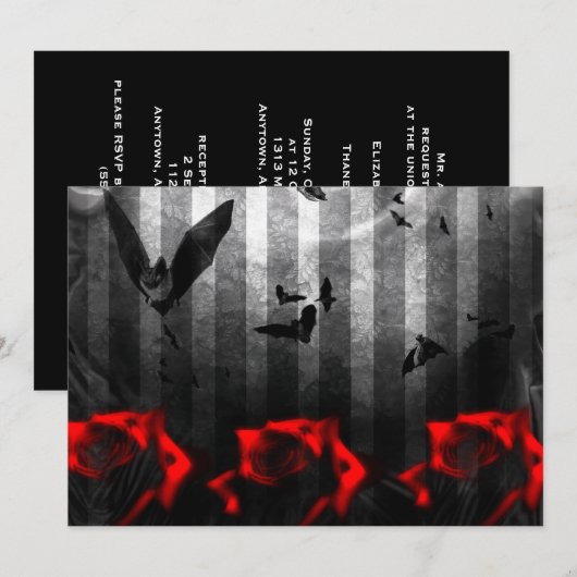 Katten en Rozen Gothic Kaart (Voorkant / Achterkant)