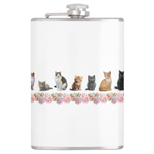 Katten en Rozen Heupfles (Voorkant)
