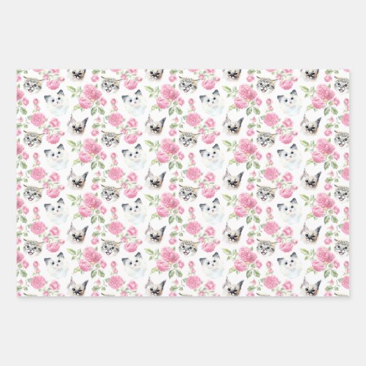 Katten en Rozen Inpakpapier Vel (Voorkant 3)