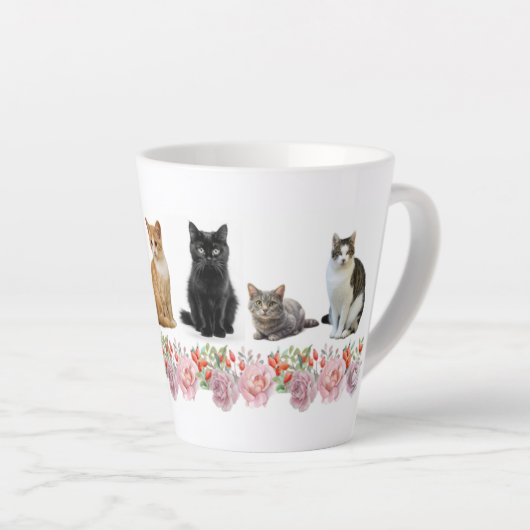 Katten en Rozen Latte Mok (Rechterhoek)