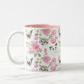 Katten en Rozen Tweekleurige Koffiemok (Links)
