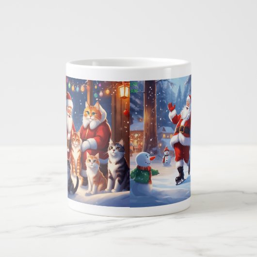 Katten en Santa Clause Sjabloon Mok (Voorkant)