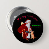 Katten en Santa Ronde Button 7,6 Cm (Voorkant /achterkant)