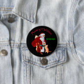 Katten en Santa Ronde Button 7,6 Cm (In situ)