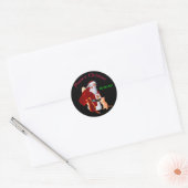 Katten en Santa Ronde Sticker (Envelop)