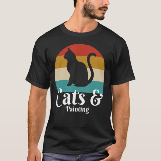 Katten en schilderijen t-shirt (Voorkant)