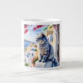 Katten en schoonheid van Santorini Grote Koffiekop (Voorkant)