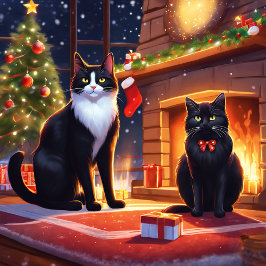 Katten en Sinterklaas Sjabloon Tshirt