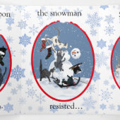  Katten en Sneeuwman grappige KerstTri-Fold Hol Drieluik Wenskaart (Binnenkant midden)