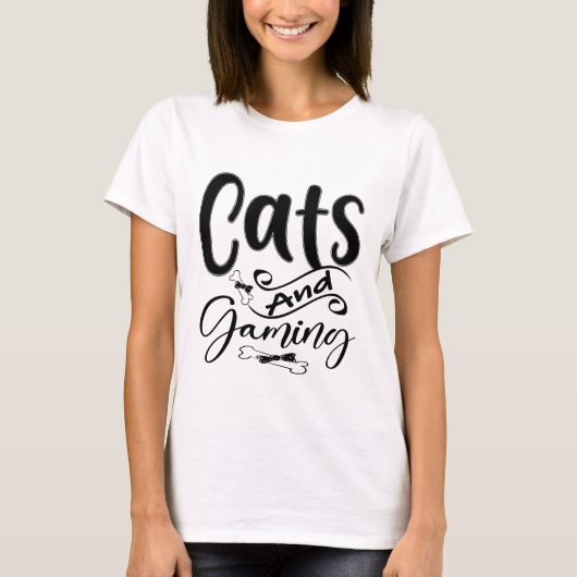 Katten en spelletjes grappig t-shirt (Voorkant)