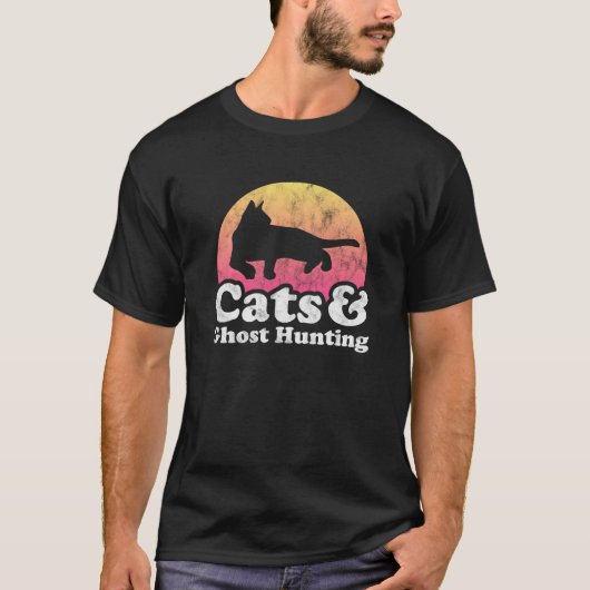 Katten en Spookjacht Mannen s of Vrouwen Kat en Gh T-shirt (Voorkant)