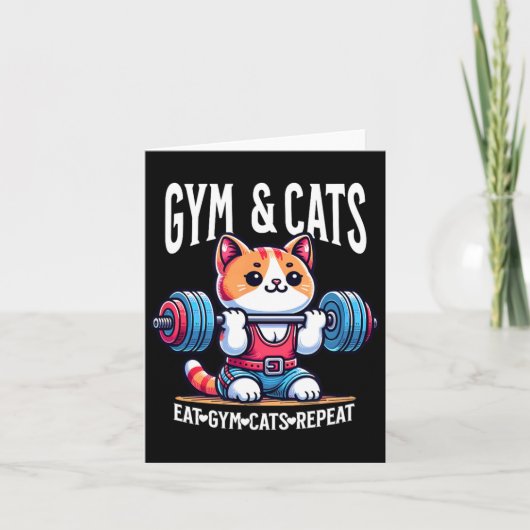 Katten en sportschool training grappige kitten bod kaart (Voorkant)