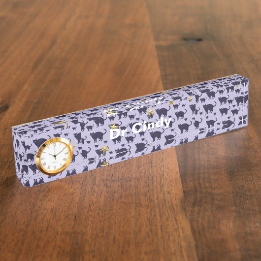 Katten en sterren naambordje (Zijkant)