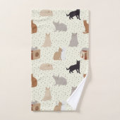 Katten en stippen bad handdoek (Handdoek)