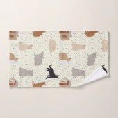 Katten en stippen bad handdoek (Handdoek)