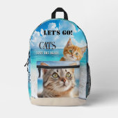 Katten en strand kleurrijke foto bedrukte rugzak (Voorkant)