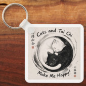 Katten en Tai Chi Sleutelhanger (Voorkant)