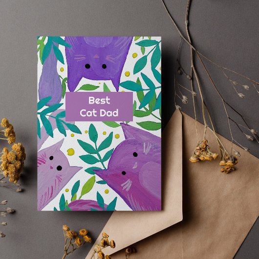Katten en takken Beste kattenvaders dag Vakantieda Feestdagenkaart