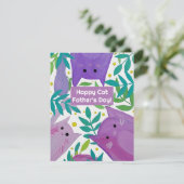 Katten en takken Happy cat vaderdag Feestdagenkaart (Staand voorkant)