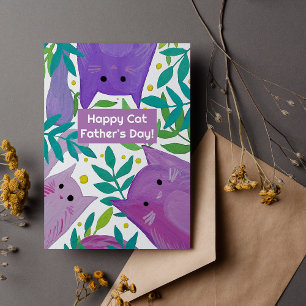 Katten en takken Happy cat vaderdag Feestdagenkaart