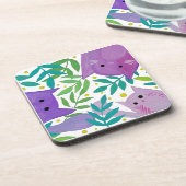 Katten en takken - paars en groen bier onderzetter (Linkerzijde)