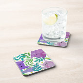 Katten en takken - paars en groen bier onderzetter (Rechterzijde)