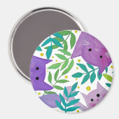 Katten en takken - paars en groen magneet (Voorkant / Achterkant)