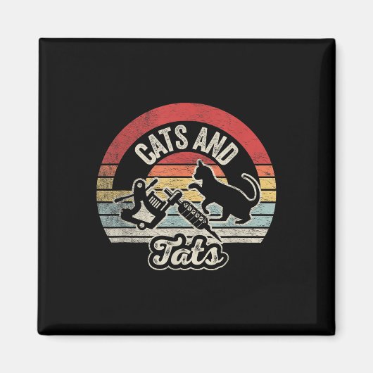 katten en tapijten Shirten Tattoos deksels Magneet (Voorkant)