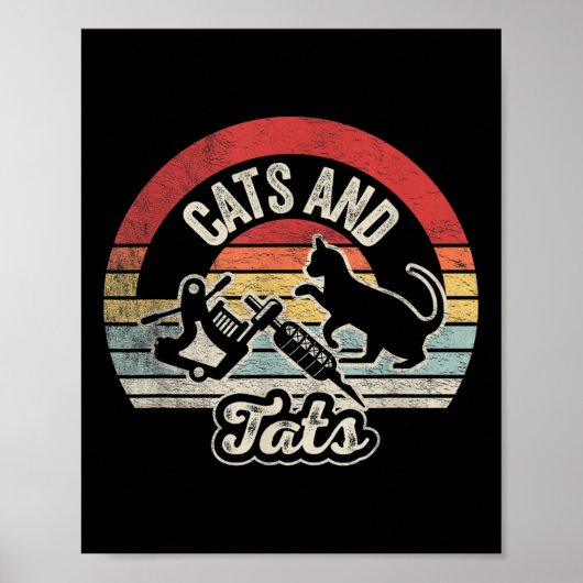 katten en tapijten Shirten Tattoos deksels Poster (Voorkant)