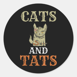 Katten- en tininkt Tattoo Lover Ronde Sticker