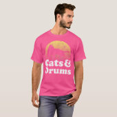 Katten en trommels Mannen of dameskat en -trommel T-shirt (Voorkant volledig)